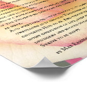 Roze en gele roze en desiderata gedicht poster (Hoek)