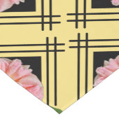 Roze en gele roze Natuur Korte Tafelloper (Hoek)