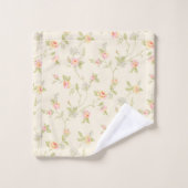 Roze en gele rozen bad handdoek (Wasdoekje)
