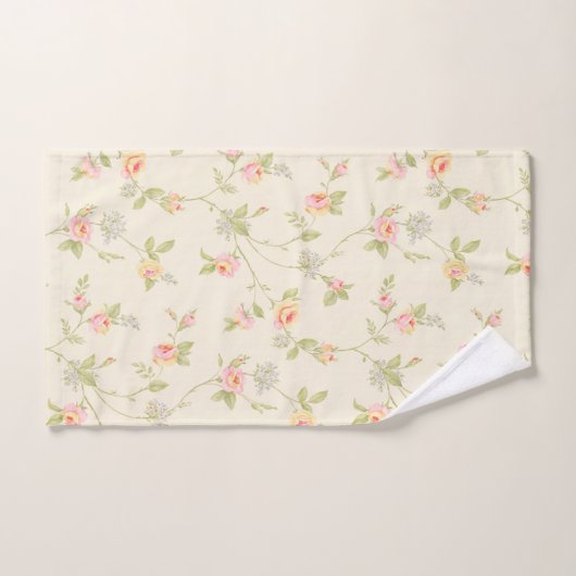 Roze en gele rozen bad handdoek (Handdoek)