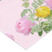 Roze en Gele Rozen Bloemig  Tafelkleed (Gekanteld)