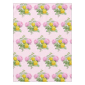Roze en Gele Rozen Bloemig  Tafelkleed (Voorkant)