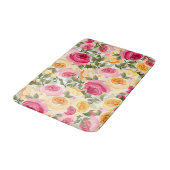 Roze en gele rozen Farmhouse Shabby Chic Floral Badmat (Gekanteld)