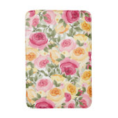 Roze en gele rozen Farmhouse Shabby Chic Floral Badmat (Voorkant Verticaal)
