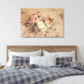 Roze en gele rozen – Franz Bischoff Canvas Afdruk (Insitu (Slaapkamer))