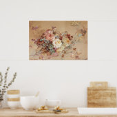 Roze en gele rozen – Franz Bischoff Poster (Keuken)