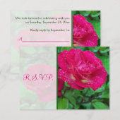 Roze en Gele Rozen Huwelijks Antwoord Kaart (Voorkant / Achterkant)