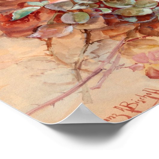 Roze en gele rozen poster (Hoek)