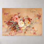 Roze en gele rozen poster (Voorkant)