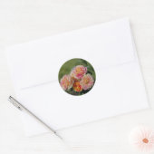 Roze en gele rozen ronde sticker (Envelop)