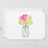 Roze en gele rozen Typografie Moderne bruiloft Kaart (Achterkant)