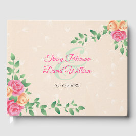 Roze en gele rozen, zwavel gastenboek