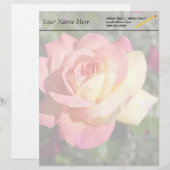 roze en gele rozenbloem, aangepast custom briefhoofd (Voorkant / Achterkant)