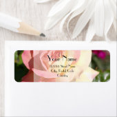  roze en gele rozenbloem, aangepast etiket (Insitu)