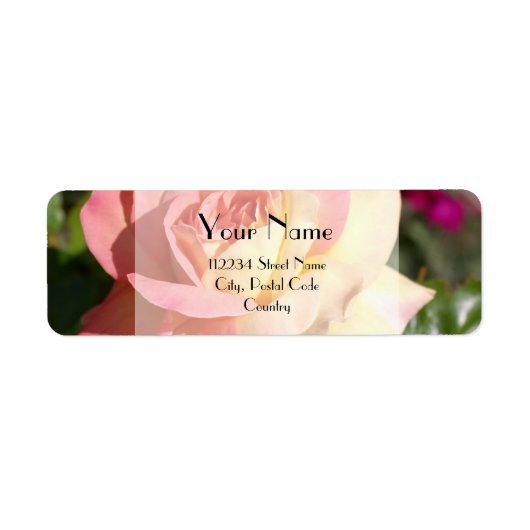  roze en gele rozenbloem, aangepast etiket (Voorkant)