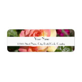  roze en gele rozenbloem, aangepast etiket (Voorkant)