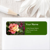 roze en gele rozenbloem, aangepast etiket (Insitu)