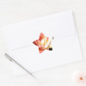 roze en gele rozenbloem. Floral Ster Sticker (Envelop)
