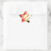 roze en gele rozenbloem. Floral Ster Sticker (Tas)