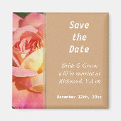  roze en gele rozenbloem met uitzondering van de d magneet (Voorkant)