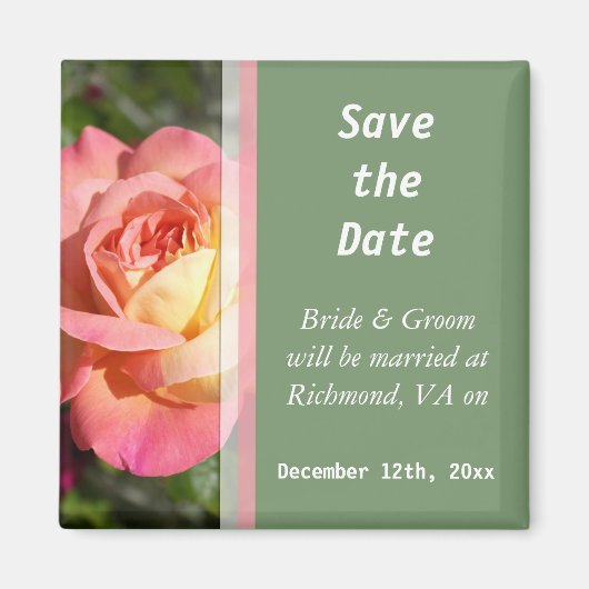  roze en gele rozenbloem met uitzondering van de d magneet (Voorkant)