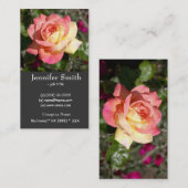  roze en gele rozenbloem visitekaartje (Voorkant / Achterkant)