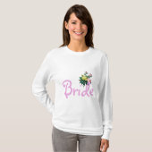  roze en gele rozenbloemen bruiden het shirt. t-shirt (Voorkant volledig)