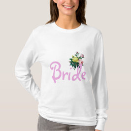  roze en gele rozenbloemen bruiden het shirt. t-shirt