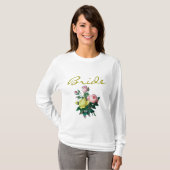  roze en gele rozenbloemen bruiden het shirt. t-shirt (Voorkant volledig)