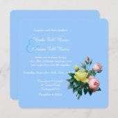 roze en gele rozenbloemen bruiloft kaart (Voorkant / Achterkant)