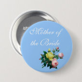  roze en gele rozenbloemen bruiloft ronde button 7,6 cm (Voorkant /achterkant)