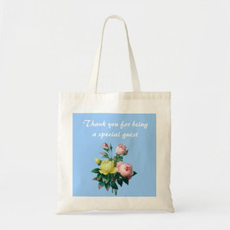 roze en gele rozenbloemen dank u tote bag