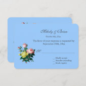   roze en gele rozenbloemen RSVP (Voorkant / Achterkant)