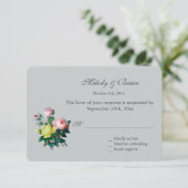   roze en gele rozenbloemen RSVP (Staand voorkant)