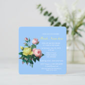  roze en gele rozenbloemen vrijgezellenfeest kaart (Staand voorkant)