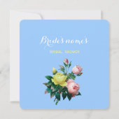  roze en gele rozenbloemen vrijgezellenfeest kaart (Achterkant)