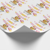 Roze en Gele Rubber Eend Meisje Baby shower Cadeaupapier (Hoek)