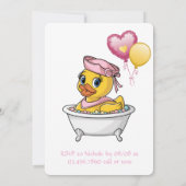 Roze en Gele Rubber Eend Meisje Baby shower Kaart (Achterkant)