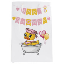 Roze en Gele Rubber Eend Meisje Baby shower