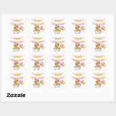 Roze en Gele Rubber Eend Meisje Baby shower Vierkante Sticker (Vel)
