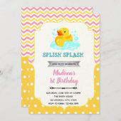 Roze en gele rubbereend kaart (Voorkant / Achterkant)