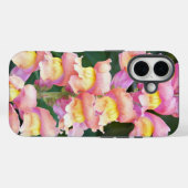 Roze en gele Snapdragon Floral Case-Mate iPhone Case (Achterkant (horizontaal))
