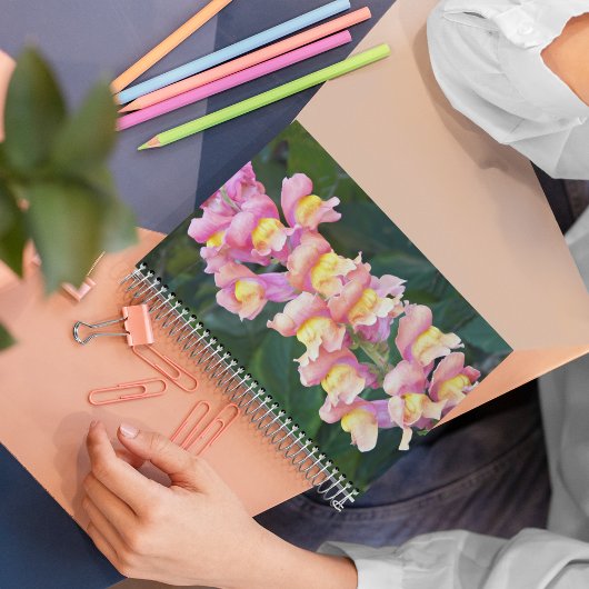 Roze en gele Snapdragon Floral Notitieboek