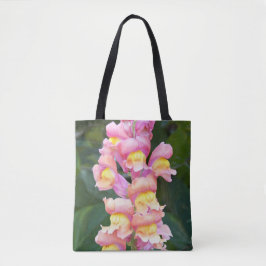 Roze en gele Snapdragon Floral Tote Bag