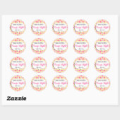 Roze en gele Snoep Buffet sticker (Vel)