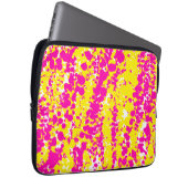 Roze en gele spatten laptop sleeve (Voorkant Rechts)
