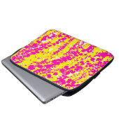 Roze en gele spatten laptop sleeve (Voorkant onderkant)