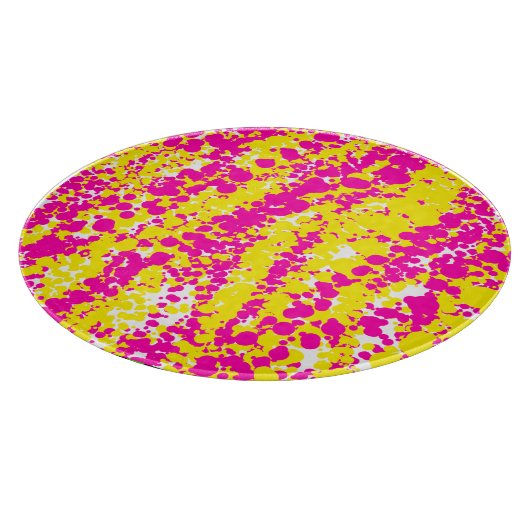 Roze en gele spatten snijplank (Hoek)