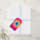 Roze En Gele Spiraal  Cadeaulabel (Met Touw)