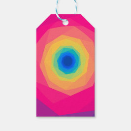 Roze En Gele Spiraal  Cadeaulabel